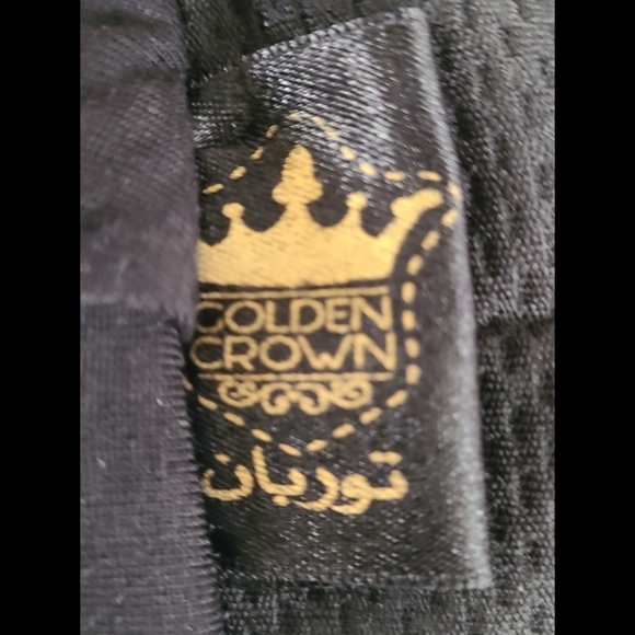 GOLDEN CROWN BLACK DESIGNER TURBAN HAT - Picture 7 of 7